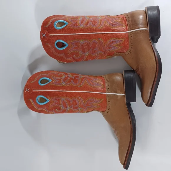 Leather Cowboy Broad Square Toe Ruff Stock Twisted X Men's See Desc and Pictures - Picture 4 of 11